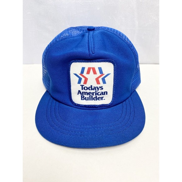 Todays American Builder Blue SnapBack trucker hat 80’s vintage mesh foam - Picture 1 of 8